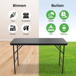 LifeGoods Klaptafel - Inklapbaar - 120 Cm - 4 Personen - Zwart -Tuinwereld Verkoop 1200x1200 504
