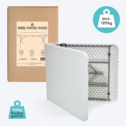 LifeGoods Klaptafel - Inklapbaar - 70x180cm - Verstelbare Vouwtafel - Weerbestendig - Wit 11 LifeGoods Klaptafel - Inklapbaar - 70x180cm - Verstelbare Vouwtafel - Weerbestendig - Wit -Tuinwereld Verkoop 1200x1200 519