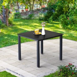 Casaria – Tuintafel – Aluminium – 90x90x75cm –Antraciet -Tuinwereld Verkoop 1200x1200 524