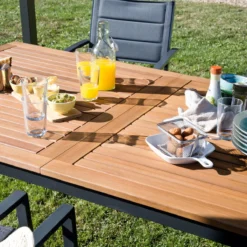 NATERIAL - Uitschuifbare Tuintafel ORIS - Uitschuifbare Tafel Voor 6 Tot 8 Personen - 180-240x100 Cm - Aluminium - Hout Eucalyptus -Tuinwereld Verkoop 1200x1200 530