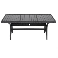 Casaria Polyrattan Tuintafel - WPC Tafelblad 190x90x74 Cm – Zwart -Tuinwereld Verkoop 1200x1200 544