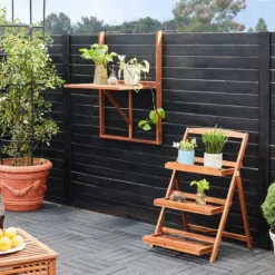 Merkloos Casaria Balkontafel - FSC®-Gecertificeerd Acaciahout – Hangend – Bruin -Tuinwereld Verkoop 1200x1200 572