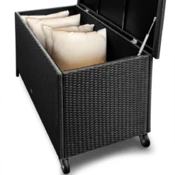 Casaria Wicker Opbergbox - Waterdicht 121,5cm Met Wielen - Grijs -Tuinwereld Verkoop 1200x1200 616
