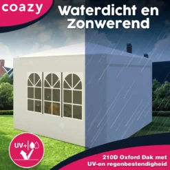 Waterdichte Partytent 3x3 Meter Opvouwbaar Met Zijwanden- Paviljoen Met Zijpanelen - Easy Up - Pop-up Tent Met Haringen, Touw En Anti Slip Poten -Tuinwereld Verkoop 1200x1200 632
