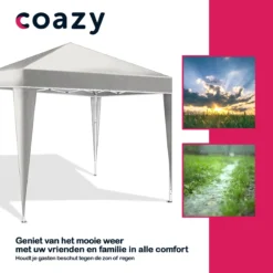 Coazy Waterdichte Partytent 3x3 Meter Opvouwbaar - Paviljoen - Easy Up - Pop-up Tent Met Haringen, Touw En Anti Slip Poten - Waterdicht - Partytenten Weerbestendig -Tuinwereld Verkoop 1200x1200 640