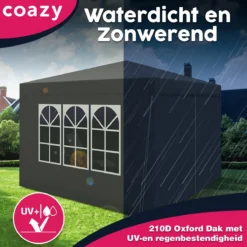 Waterdichte Partytent 3x3 Meter Opvouwbaar Met Zijwanden- Paviljoen Met Zijpanelen - Easy Up - Pop-up Tent Met Haringen, Touw En Anti Slip Poten 15 Waterdichte Partytent 3x3 Meter Opvouwbaar Met Zijwanden- Paviljoen Met Zijpanelen - Easy Up - Pop-up Tent Met Haringen, Touw En Anti Slip Poten -Tuinwereld Verkoop 1200x1200 65