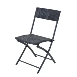Merkloos 3-delige Bistroset Poly Rattan - Inklapbaar - Balkon Tuinmeubelset - Zwart -Tuinwereld Verkoop 1200x1200 708