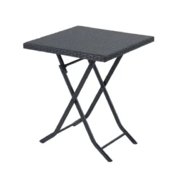 Merkloos 3-delige Bistroset Poly Rattan - Inklapbaar - Balkon Tuinmeubelset - Zwart -Tuinwereld Verkoop 1200x1200 709