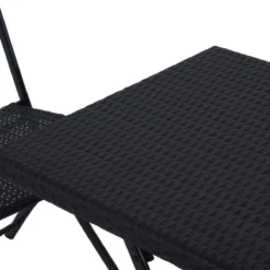Merkloos 3-delige Bistroset Poly Rattan - Inklapbaar - Balkon Tuinmeubelset - Zwart -Tuinwereld Verkoop 1200x1200 710