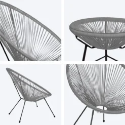 LifeGoods Acapulco Bistroset - 3-Delig - Tuinset Met Bijzettafel - Grijs -Tuinwereld Verkoop 1200x1200 726