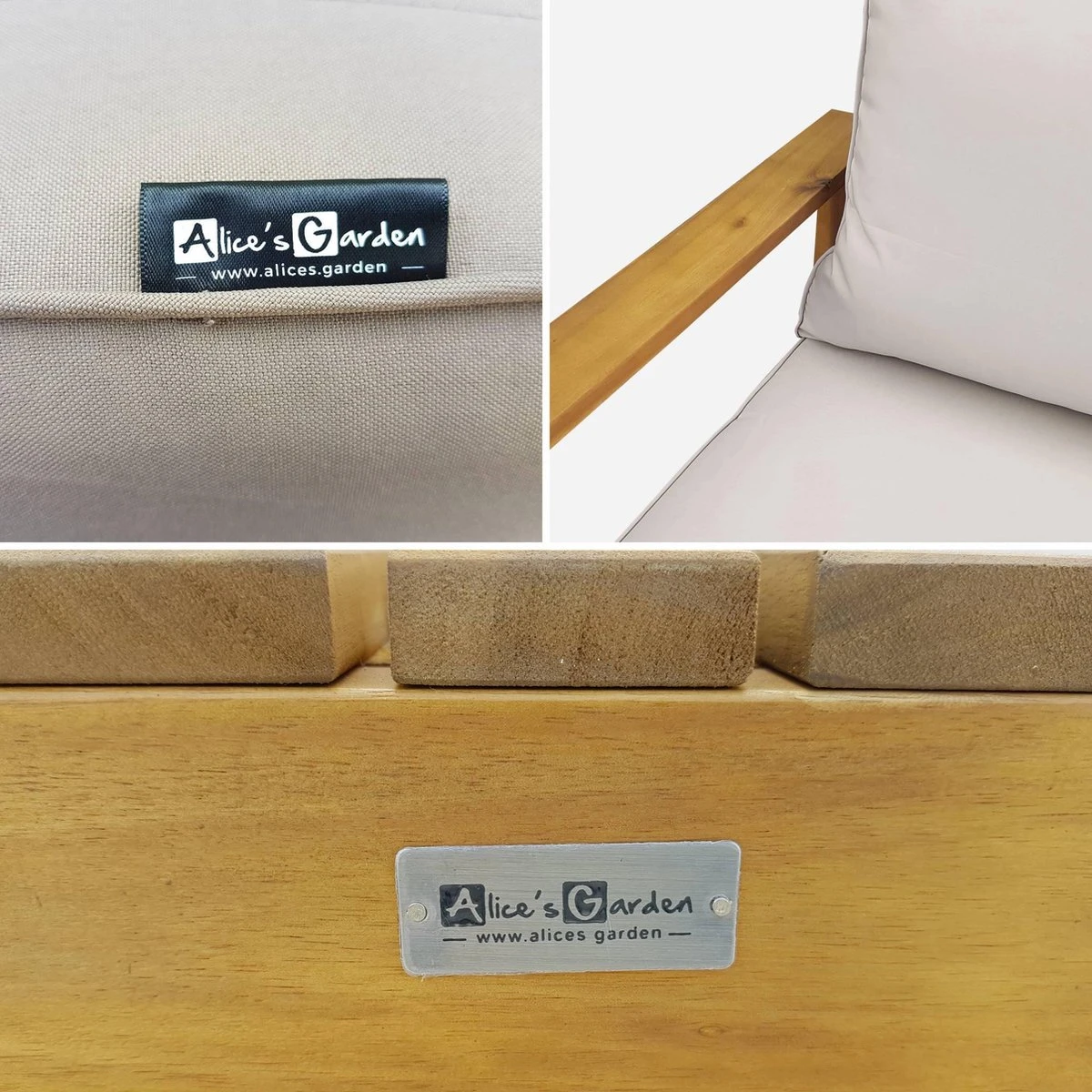 Alice's Garden Loungeset Mendoza - Acacia - 5 Plaatsen - Beige 4 Alice's Garden Loungeset Mendoza - Acacia - 5 Plaatsen - Beige - Afbeelding 4