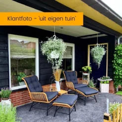 BUITEN Living Dex Wicker Loungestoel Tuin | Wicker + Aluminium | Bamboe Antraciet -Tuinwereld Verkoop 1200x1200 8