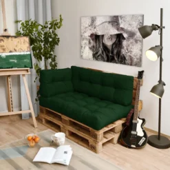 Beautissu Style – Palletkussen Set – 1x Zitkussen 120x80 Cm & 1x Rugkussen 120x40 Cm – Donker Groen -Tuinwereld Verkoop 1200x1200 845