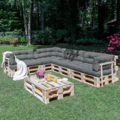 Beautissu Style – Palletkussen Set – 1x Zitkussen 120x80 Cm & 1x Rugkussen 120x40 Cm – Graphiet Grijs -Tuinwereld Verkoop 1200x1200 876