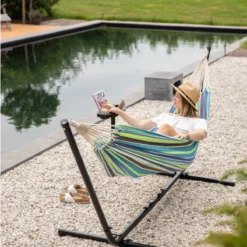 Vita5 Hangmat Met Standaard – 2 Persoons – Incl. Bekerhouder – 205kg Draaggewicht – Groen/Blauw 23 Vita5 Hangmat Met Standaard – 2 Persoons – Incl. Bekerhouder – 205kg Draaggewicht – Groen/Blauw -Tuinwereld Verkoop 1200x1200 951