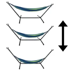 Hangmat Met Standaard En Opbergtas – 2 Persoons – Max. Draaggewicht 200Kg – Hangmatset – Hangmatten – Hang Mat Voor Binnen En Buiten – Hangmatstandaard – Hammock – Blauw / Groen -Tuinwereld Verkoop 1200x1200 972