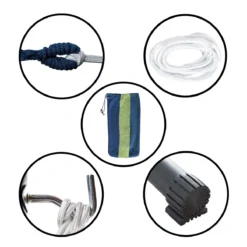 Hangmat Met Standaard En Opbergtas – 2 Persoons – Max. Draaggewicht 200Kg – Hangmatset – Hangmatten – Hang Mat Voor Binnen En Buiten – Hangmatstandaard – Hammock – Blauw / Groen -Tuinwereld Verkoop 1200x1200 974