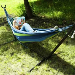 Hangmat Met Standaard En Opbergtas – 2 Persoons – Max. Draaggewicht 200Kg – Hangmatset – Hangmatten – Hang Mat Voor Binnen En Buiten – Hangmatstandaard – Hammock – Blauw / Groen -Tuinwereld Verkoop 1200x1200 975
