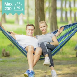 Dubbele Hangmat Blauw - 1 Of 2 Persoons - Lig Oppervlak 190x150cm - Lengte 260cm -Tuinwereld Verkoop 1200x1200 988