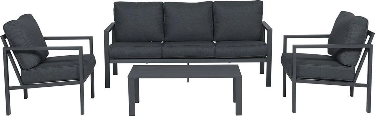 Garden Impressions Durban Loungeset - 4-delig - Zwart 1 Garden Impressions Durban Loungeset - 4-delig - Zwart