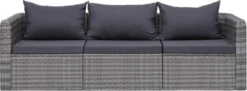 VidaXL 3-delige Loungeset Met Kussens Poly Rattan Grijs 11 VidaXL 3-delige Loungeset Met Kussens Poly Rattan Grijs -Tuinwereld Verkoop 1200x442