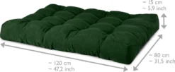 Beautissu Style – Palletkussen Set – 1x Zitkussen 120x80 Cm & 1x Rugkussen 120x40 Cm – Donker Groen -Tuinwereld Verkoop 1200x494