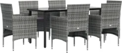 VidaXL 7-delige Tuinset Met Kussens Grijs En Zwart -Tuinwereld Verkoop 1200x520