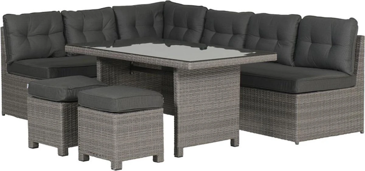 Garden Impressions Lapa Lounge Dining Set 5-delig - Wicker - Grijs 1 Garden Impressions Lapa Lounge Dining Set 5-delig - Wicker - Grijs