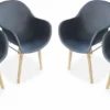 Alice's Garden Kuipstoelen CELEBES - Set Van 4 - Acacia En Kunststof - Grijs
