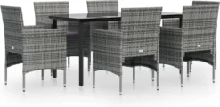 VidaXL 7-delige Tuinset Met Kussens Grijs En Zwart -Tuinwereld Verkoop 1200x583