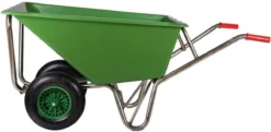 Kruiwagen Met Dubbel Luchtwiel Stal Eco Groen 160 Liter -Tuinwereld Verkoop 1200x586