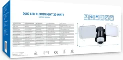 ELRO LF70 Duo LED Buitenlamp Met Bewegingssensor – 2x 10W – 1200LM – IP54 Waterdicht - Zwart -Tuinwereld Verkoop 1200x590 1