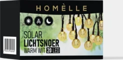 Homèlle Solar Lichtsnoer - 20 LED - 3 + 2 Meter - Warm-wit - ø2cm - Tuinverlichting Op Zonne-energie - Kerstverlichting - Buitenverlichting - Lichtslinger - Lampjes Slinger - Cristal -Tuinwereld Verkoop 1200x593 1