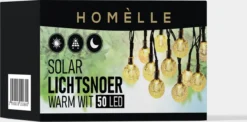 Homèlle Solar Lichtsnoer - 50 LED - 5 + 2 Meter - Warm-wit - ø2cm - Tuinverlichting Op Zonne-energie - Kerstverlichting - Buitenverlichting - Lichtslinger - Lampjes Slinger - Cristal -Tuinwereld Verkoop 1200x593 2