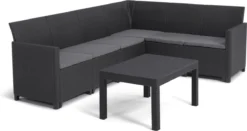 Keter Marie Hoek Loungeset Met Orlando Tafel - 6 Personen - Antraciet