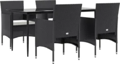 VidaXL 5-delige Tuinset Met Kussens Zwart -Tuinwereld Verkoop 1200x642 1