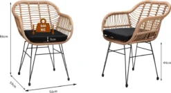 Casaria Polyrotan Kuipstoel Bali - Met Kussens – 2 Stuks -Tuinwereld Verkoop 1200x649