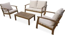 Houten Loungeset 4 Plaatsen - Ushuaïa -ecru Kussens, Bank, Fauteuils En Lage Tafel Van Acacia, Design 7 Houten Loungeset 4 Plaatsen - Ushuaïa -ecru Kussens, Bank, Fauteuils En Lage Tafel Van Acacia, Design -Tuinwereld Verkoop 1200x655 3