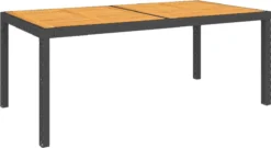 VidaXL Tuintafel 150x90x75 Cm Poly Rattan En Acaciahout Zwart -Tuinwereld Verkoop 1200x656
