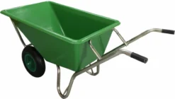 Kruiwagen Met Dubbel Luchtwiel Stal Eco Groen 160 Liter -Tuinwereld Verkoop 1200x681 2