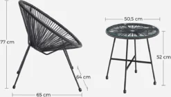 Songmics Balkonmeubilair, Tuinmeubelset, Set Van 3, Zitgroep, Terrasmeubilair, Glazen Tafelblad, 2 Stoelen, Voor Binnen En Buiten, Voor Patio, Tuin, Balkon, Buiten, Zwart GGF013B02 -Tuinwereld Verkoop 1200x684 2