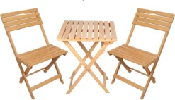 SiRaC - Houten Tuinset - Balkonset - 3-delig - Met Paarse Kussens - Natuurlijke Hout - Balkon Meubelen - 2 Persoons Balkonset - Twee Stoelen En Bijzettafel - Hout -Tuinwereld Verkoop 1200x691