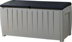 Keter Novel Opbergbox - 340L - 124x55x62.5cm - Grijs