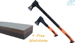Novit Bijlenset - Kloofbijl & Handbijl - Gratis Wetsteen - Bijl 2.2kg + 1kg - Kliefhamer