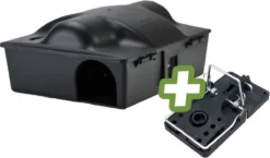 HPC Voerdoos – Lokdoos Voor Muizen En Ratten – Met Kinderslot – Voor Gebruik Met Muizen- En Rattengif Of Vallen – Vast Te Plaatsen – Ook Geschikt Voor Het Monitoren Van Muizen En Ratten – Inclusief Rattenklem + Sleutel - 23.5x19.5x10.5cm