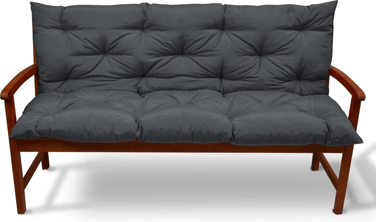 Beautissu Tuinbank Kussen Flair BR - Kussens Voor Tuinmeubelen 120 X 50 X 50 Cm Grafiet Grijs - Zitkussen En Rugkussen 2 Beautissu Tuinbank Kussen Flair BR - Kussens Voor Tuinmeubelen 120 X 50 X 50 Cm Grafiet Grijs - Zitkussen En Rugkussen - Afbeelding 2