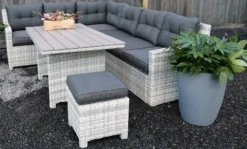 Merkloos Rivièra | Loungeset Hoekset Dining Set Tuinset | Wicker | Hoekbank, Hoge Tuintafel, 2 Hockers | 6 Zitplaatsen -Tuinwereld Verkoop 1200x725 1