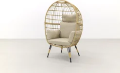 Lola Egg Relaxstoel - Natural Sand - Mand Stoel -Tuinwereld Verkoop 1200x729