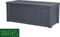 Keter Rockwood Opbergbox - 570L - 155x72.4x64.4cm - Grafiet -Tuinwereld Verkoop 1200x738 1