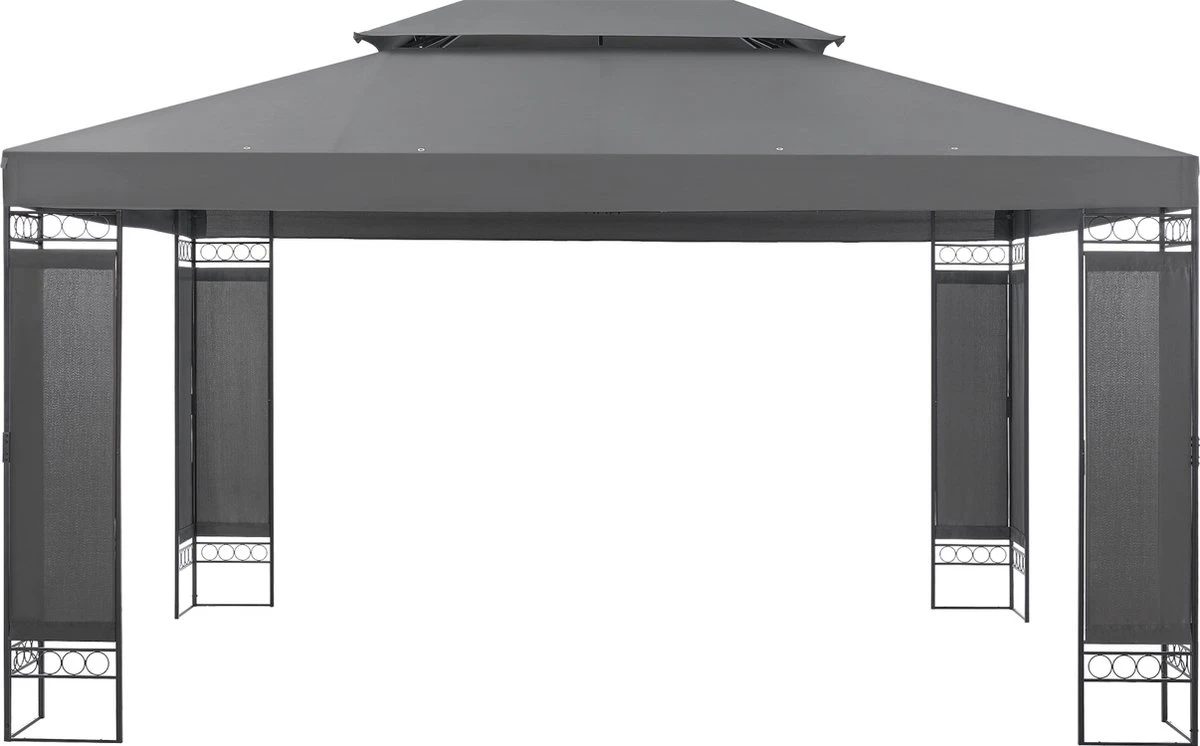 Paviljoen Lanciano Partytent 4x3x2,65 Cm Donkergrijs 4 Paviljoen Lanciano Partytent 4x3x2,65 Cm Donkergrijs - Afbeelding 4